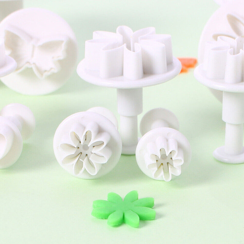 Plastic Flower Fondant Baking Mould Cookies Mold Cake Icing Plunger Decor Too