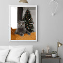 Frameless Hand Painted Picture DIY Christmas Black Cat Wall Painting By Numbers