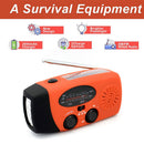 2000mAh Portable Hand Crank FM AM WB NOAA Radio Solar Radio Torch (Orange) Newly