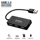 USB2.0 Mini 4-Port Splitter Hub For PC Notebook Computer Hot Speed Black K4X0