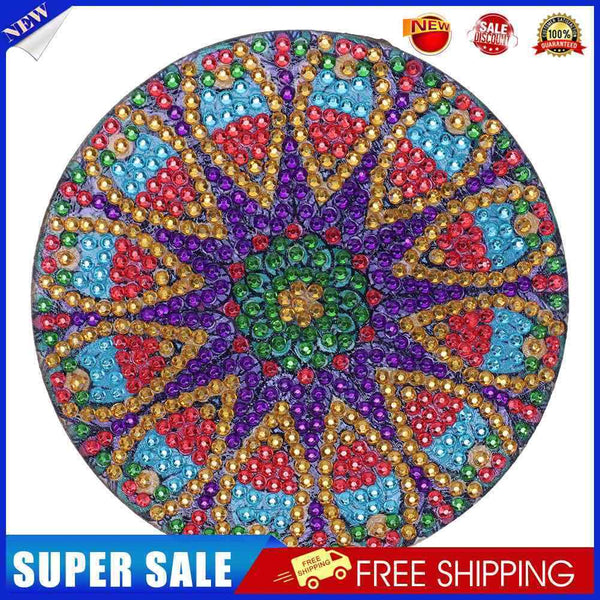 5D DIY Diamond Painting Mandala Wooden Round Coaster Cup Cushion (AA1058-3)