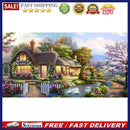 DIY Full Round Diamond Painting Garden Cottage Picture Rhinestone Handwork