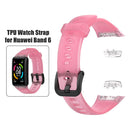Watch Strap for HUAWEI HONOR Band 6 TPU Wristband Replacement Belt (Pink)