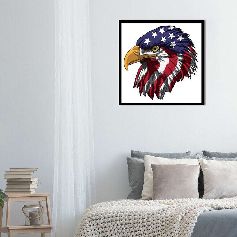 Hand Painted on Canvas DIY Flag Eagle Oil Paint By Numbers Drawing Kit Ornaments