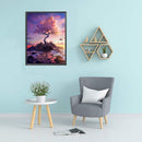 11CT Full Cross Stitch Dusk Cherry Tree DIY Printed Wall Art Crafts Home Decor