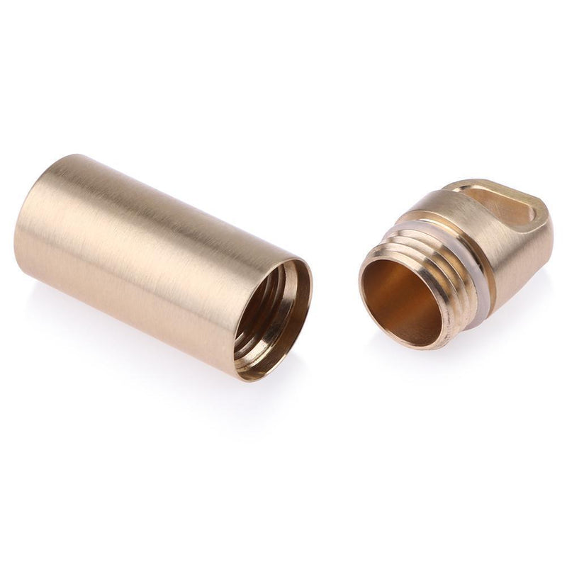 Waterproof Brass Medicine Bottle Drug Holder Pill Container Keychain(Small)