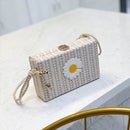 Fashion Straw Camera Bag Daisy Women Small Square Crossbody Ladies Messenger Bag