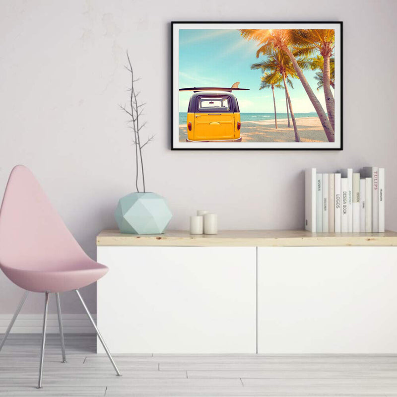 Vacation Bus Oil Paint Painting Wall Decoration Pictures Posters for Living Room