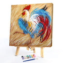 Colorful Rooster Canvas Painted Oil Paint By Numbers Modern Home Wall Art