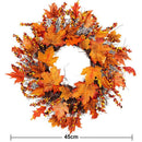 Halloween Decor Maple Leaf Door Hanging Wreath Pumpkin Wreath Flower Garland