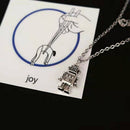 Pendant Valentine's Day Gifts Distressed Choker Mini Robot Necklace Thin Chain