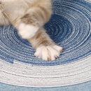 Cat Scratch Board Ramie Grinding Claw Care Mat Pet Scratcher Paw Pad (Blue)
