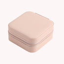 Portable Jewelry Storage Box Earrings Necklace Ring Display Case (Pink)