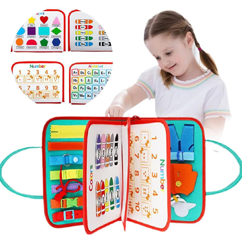 Busy Board Montessori Toys Toddlers Sensory Toys Learning Basic Dress Skill~
