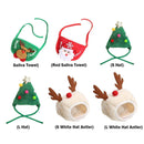 Xmas Dog Decorative Outfit Pet Hat Collar Bib Dress up (Green Saliva Towel)