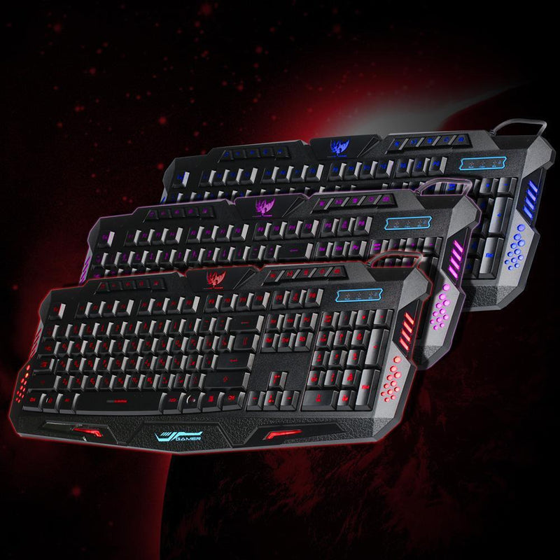A877Y Backlit 104 Keys Russian Layout Mechanical Feeling Wired Gaming Keyboard