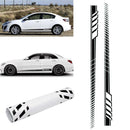 2pcs Car Body Stickers Long Stripe Side Skirt Decoration Decals (Black) Newly
