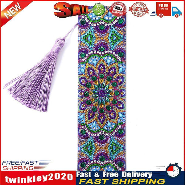 DIY Mandala Diamond Painting Bookmark Special Shaped Tassel Craft (AA943) Newly
