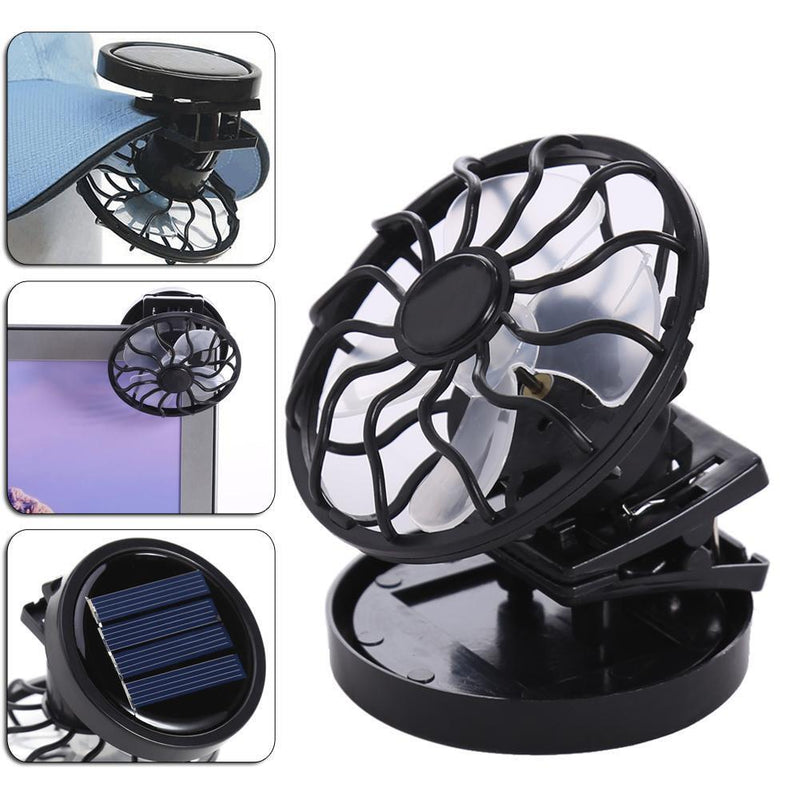 Sun Solar Powered Cooling Fan Clip-On Mini Solar Panel Cell Beach Outdoors