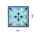 5D DIY Diamond Painting Kit Coaster Ceramics Insulation Cartoon Pad (Blue)