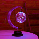 LED Globe Rattan Ball Lamp-Wrought Iron Rattan Hemp Ball Light (Purple) Newly