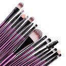 15Pcs Makup Brushes Tool Set Eyeshadow Eye Brush Kits?Purple Black?