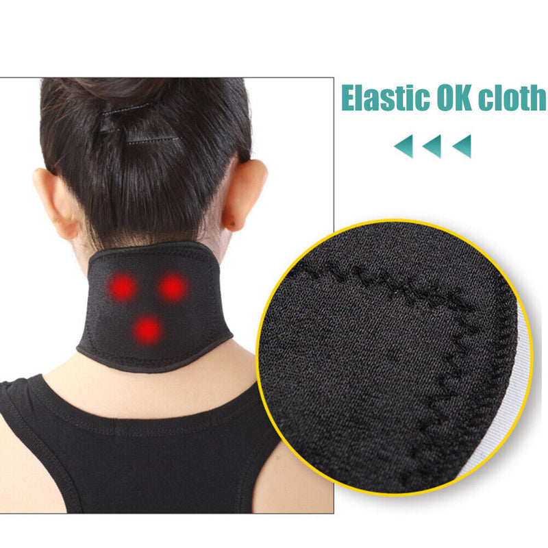 Self Heating Magnetic Therapy Neck Wrap Belt Brace Pain Relief Cervical Sup