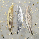 Page markers Leaf shape Students Stationery Metal Feather Book darts Bookmark