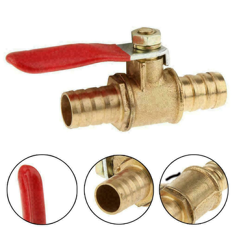 Full Port Inline Brass Water Air Gas Fuel Line Shut-off Ball Valve Q2Y2 W6E6
