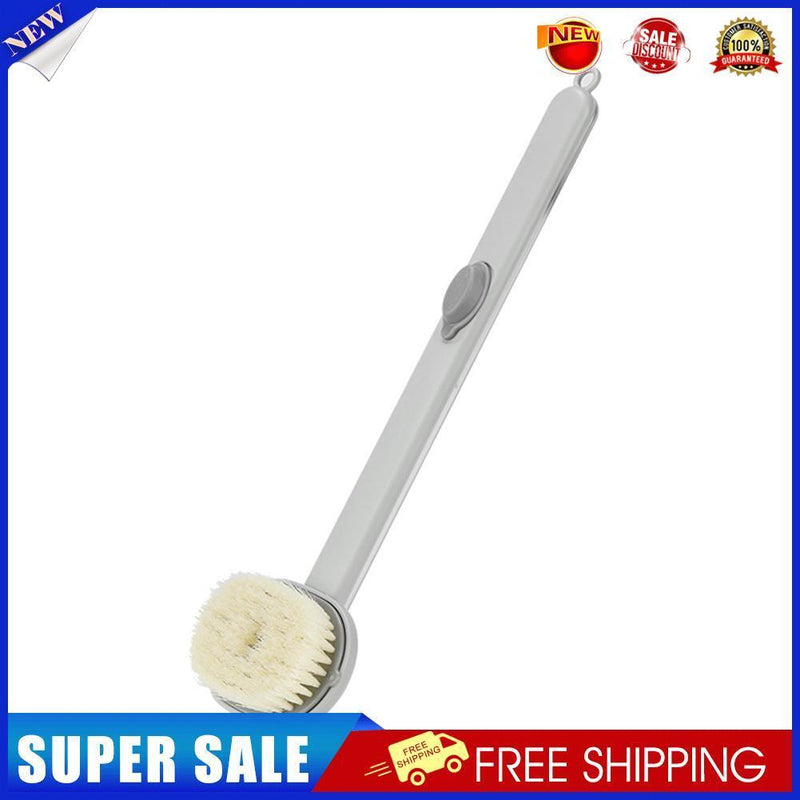 Long Handle Exfoliating Bath Skin Brush Body Scrub Shower Cleaning (Grey)