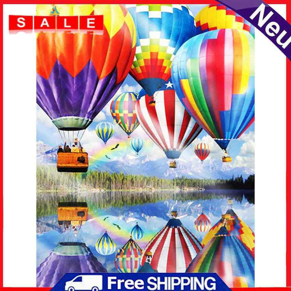Hot Air Balloons Oil Paint By Numbers DIY Handpainted on Canvas Wall Picture Kit