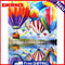 Hot Air Balloons Oil Paint By Numbers DIY Handpainted on Canvas Wall Picture Kit
