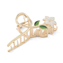 Lily Flower Hairpin Women Metal Hair Claw Barrette Headband Ponytail Crab A4Q8