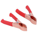 2Red+2Black 30A 72mm Copper Coated Car Battery Test Clips Alligator Clamps Newly
