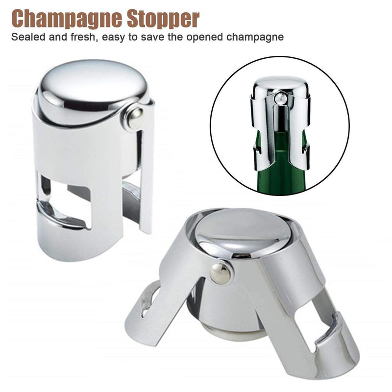 Steel Sparkling Champagne Bottle Sealer Saver Wine Champagne Stopper.