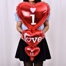 Decor Gifts String of Heart Aluminum Foil Balloon I LOVE YOU Valentine's Day