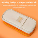 Canvas Pencil Case Double Layer Large Capacity Stationery Pen Box (Yellow) Newly