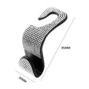 Car Back Seat Hook Rhinestones Handbag Auto Headrest Hanger Holder (White) Newly