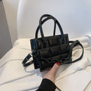 Rero Women Checker Pattern Thick Chain Shoulder Messenger Bags Casual PU Purse