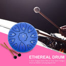 6 inch 11 Tune Musical Instrument Steel Tongue Drum for Beginner (Blue) Newly