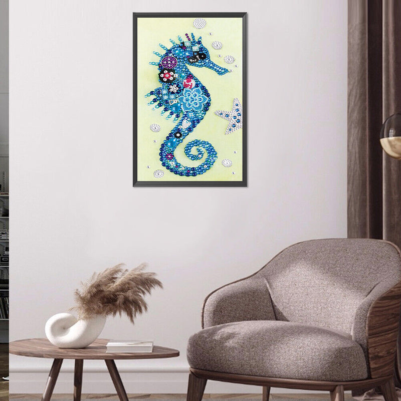 5D Diamond Painting Kit DIY Hippocampus Partial Special Shape Drill (KA351)