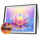 Rhinestone Wall Craft Full Round Lotus Flower Diamond Painting Kit (P0036)