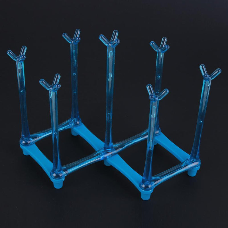 Glass Cup Bottle Drying Rack Drainer Shelf Holder Kitchen Organizer(Blue) Newly