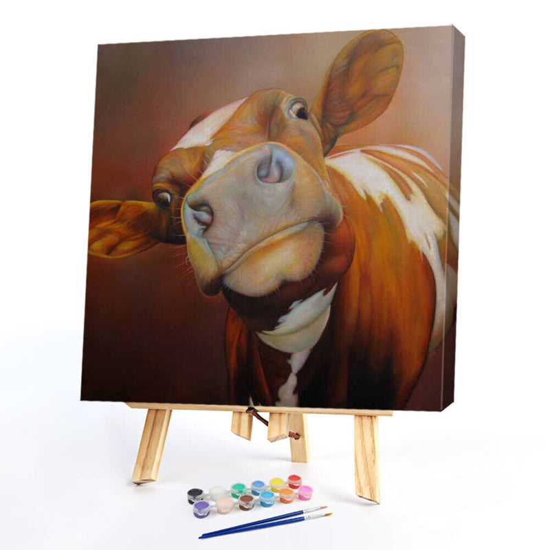 Cute Animal Oil Paint By Numbers Kit DIY Drawing Picture for Adults Home Deco