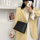 Lattice Pattern Shoulder Crossbody Bag Leather Women Simple Messenger Handbags