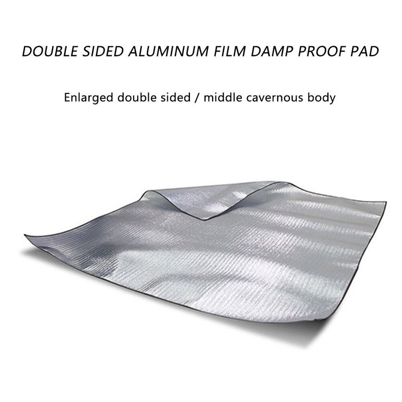 Aluminum Foil Camping Pad Mat Foldable Hiking Beach Travel Blanket (2x2m) Newly