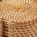 #A 6pcs Round Rattan Insulated Coasters Set Kitchen Table Bowl Drink Cup Mats