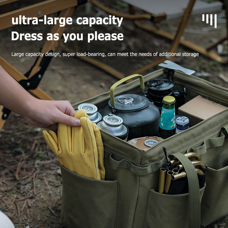 Large Capacity Tool Carry Outdoor Camping Tent Peg Storage Bag (Army Green)