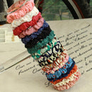 Color Elastic Girl Fashion Ponytail Holder Dot Print Scrunchie Hair Band Rope