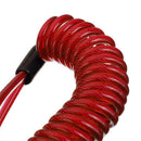 Motorbike Disc Brake Lock Reminder Cable Spring Coil Motorcycle Safety Lanyard